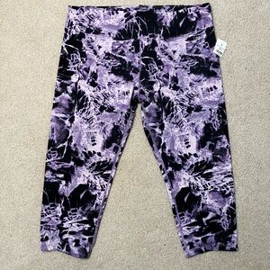 Calvin Klein Performance Purple/Lilac Tie Dye Capri Leggings - Women's